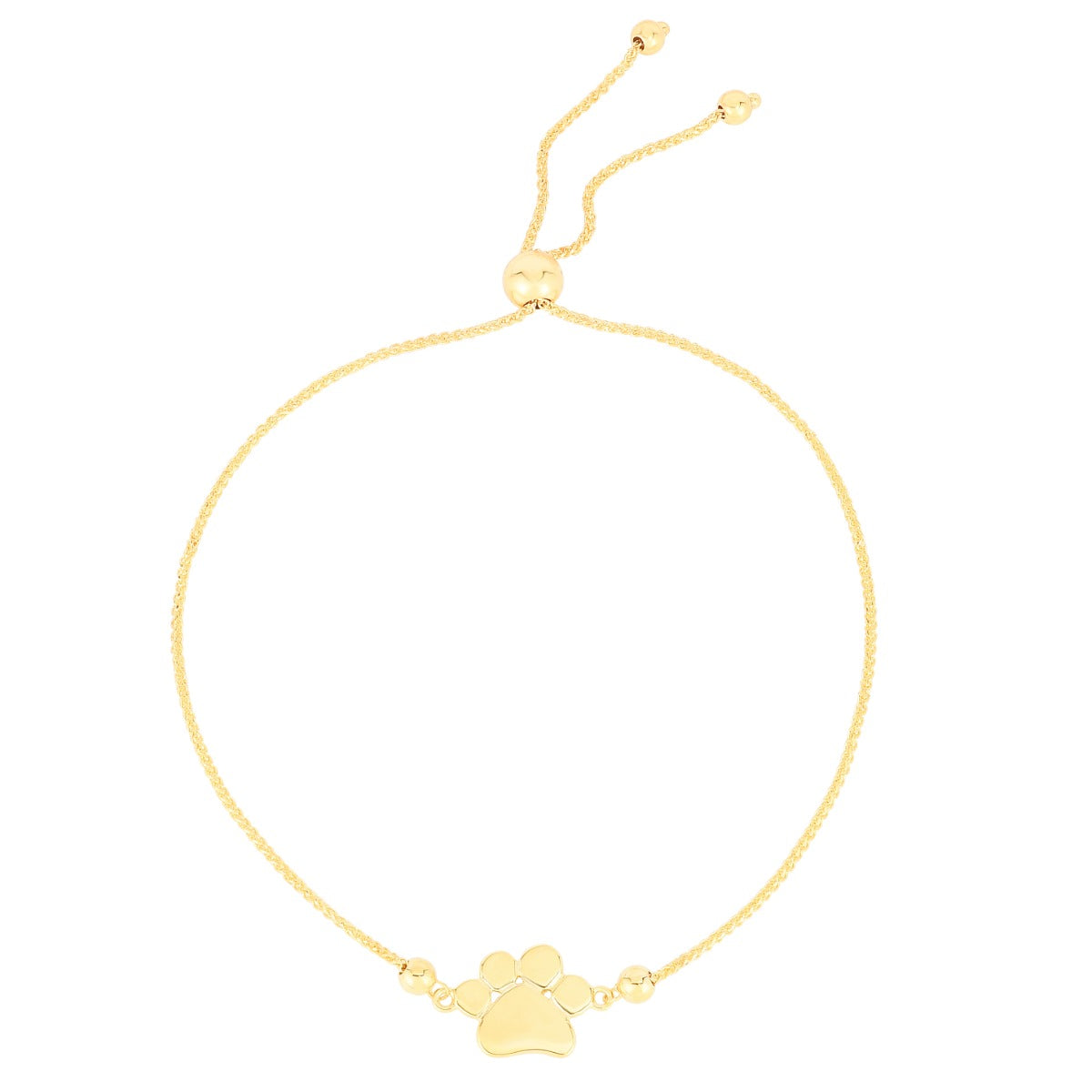 14KY ADJUSTABLE BRACELET PAW PRINT