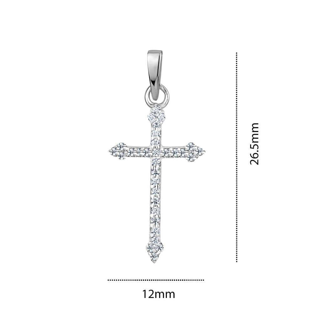 STERLING SILVER SMALL RH CZ CROSS S108223