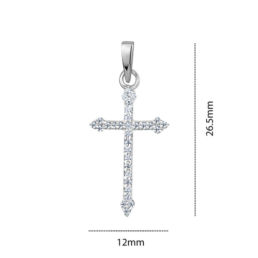 STERLING SILVER SMALL RH CZ CROSS S108223