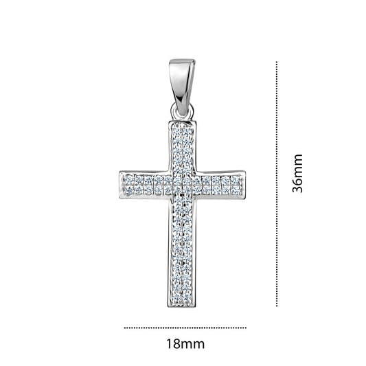 STERLING SILVER SMALL RH CZ CROSS S759106
