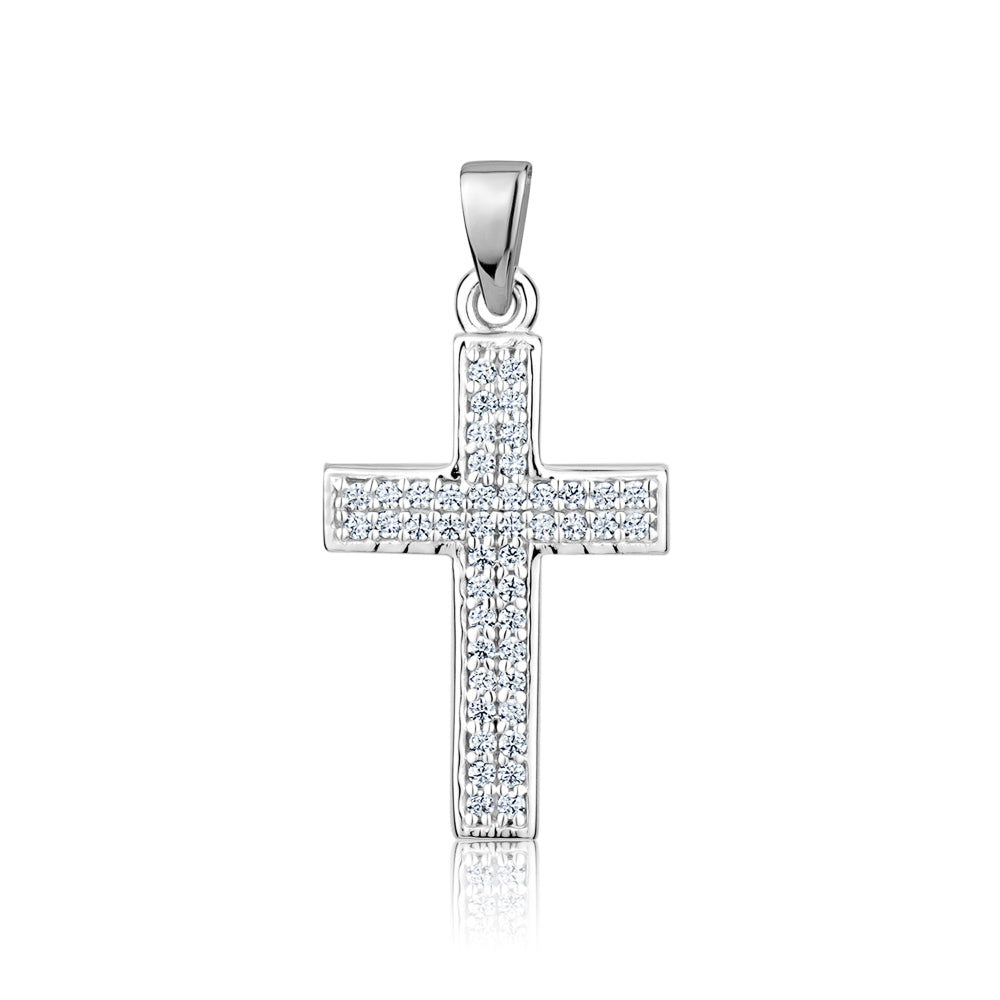 STERLING SILVER MEDIUM RH CZ CROSS S759106