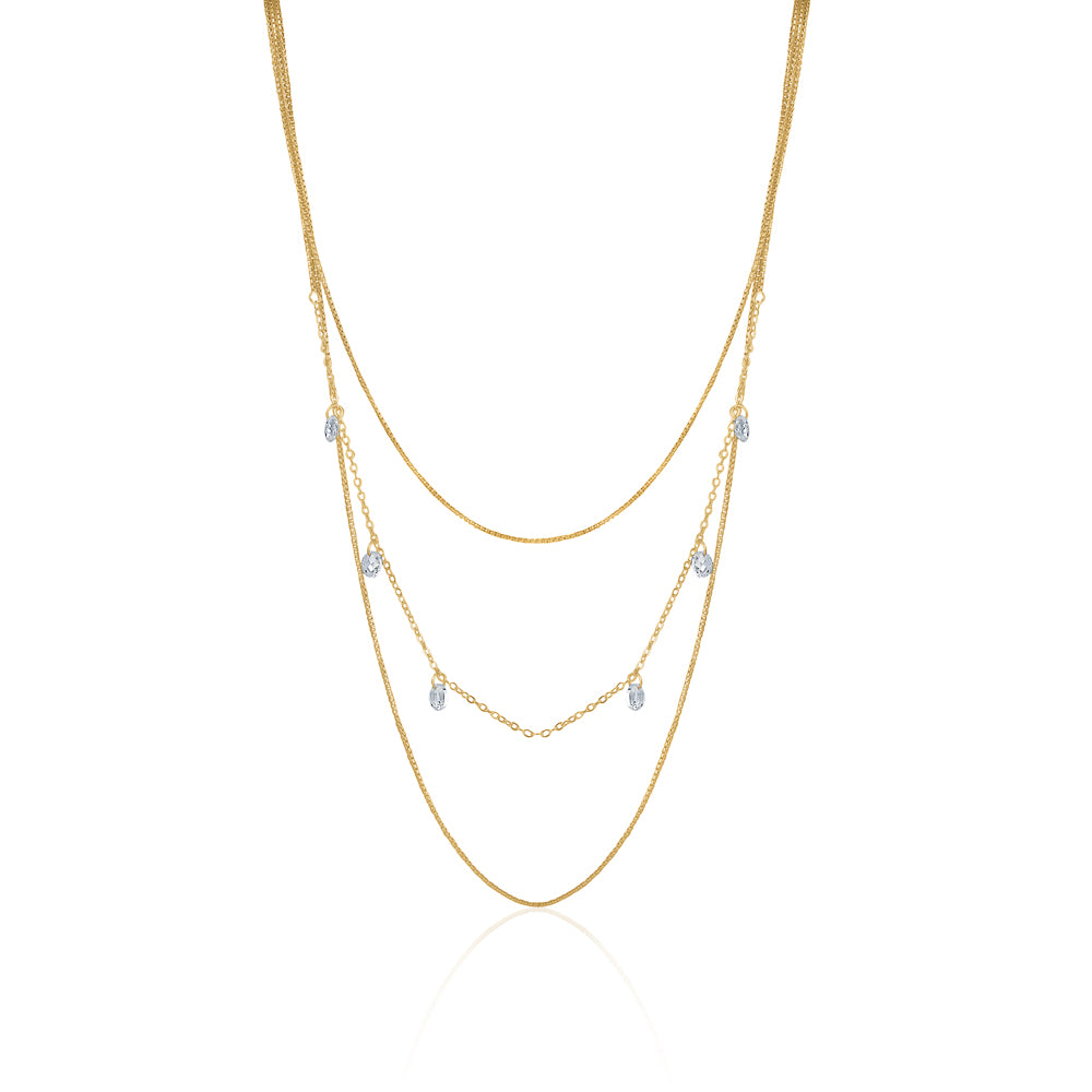 STERLING SILVER GP LAYERED NECKLACE
