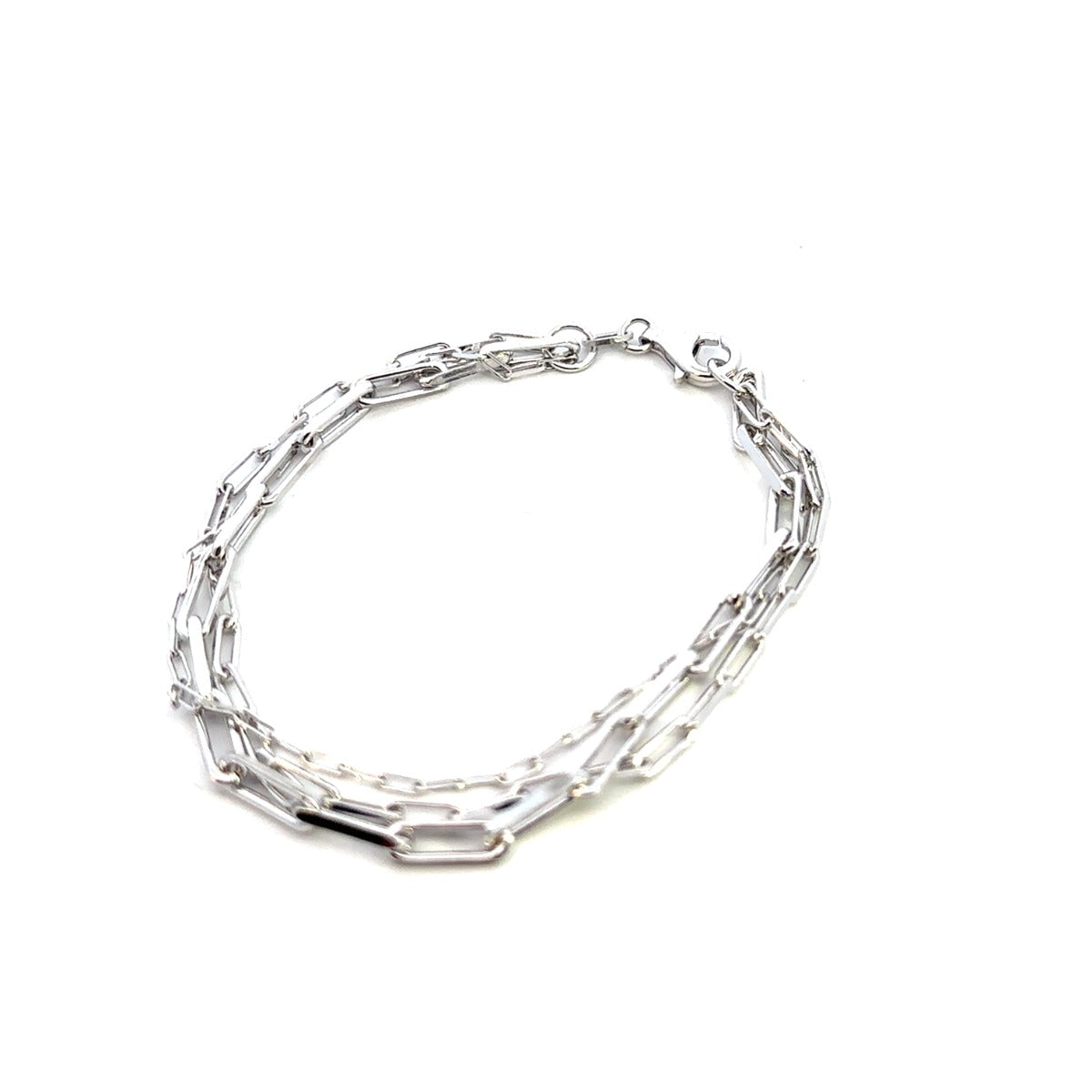 SILVER RHODIUM 3 STRAND CHAIN SET1074RH