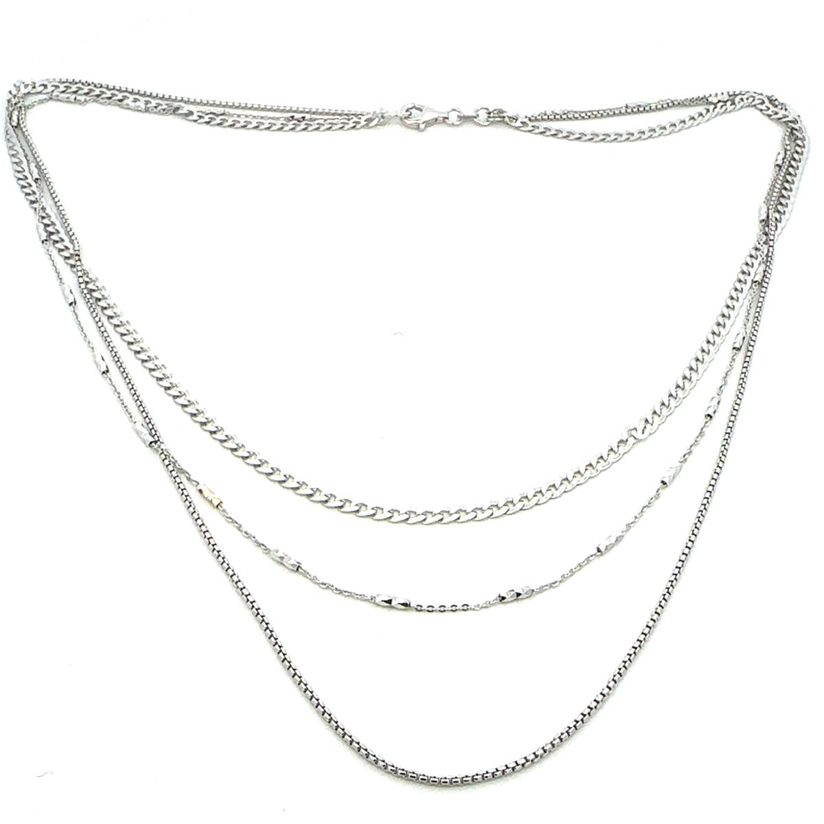 STERLING SILVER TRIPLESTRAND NECKLACE
