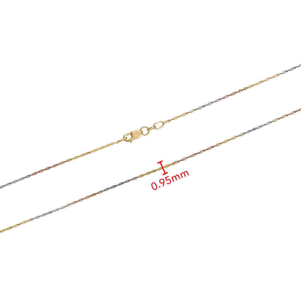 10K TRI SINGAPORE CHAIN 0.95MM