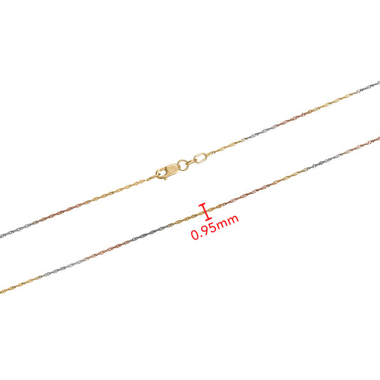 10K TRI SINGAPORE CHAIN 0.95MM