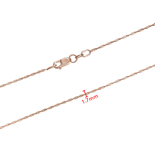 10K ROSE SINGAPORE CHAIN 1.7MM