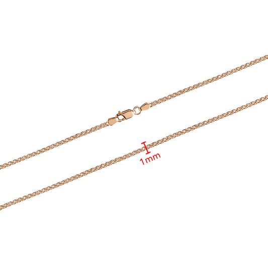 10K ROSE WHEAT CHAIN 1MM