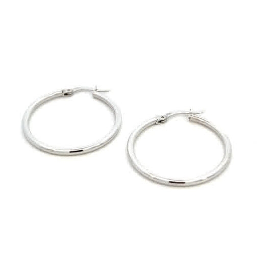 STERLING SILVER 2MM PLAIN HOOPS