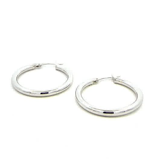 STERLING SILVER 3MM PLAIN HOOPS
