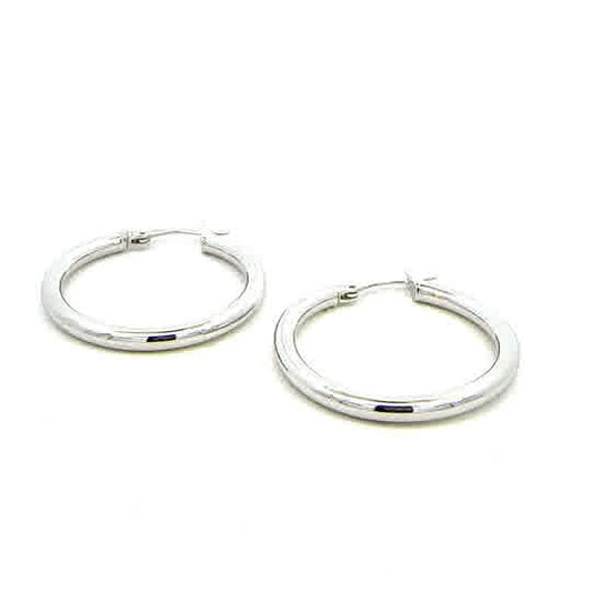 STERLING SILVER 3MM PLAIN HOOPS