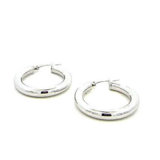 STERLING SILVER 4MM PLAIN HOOPS