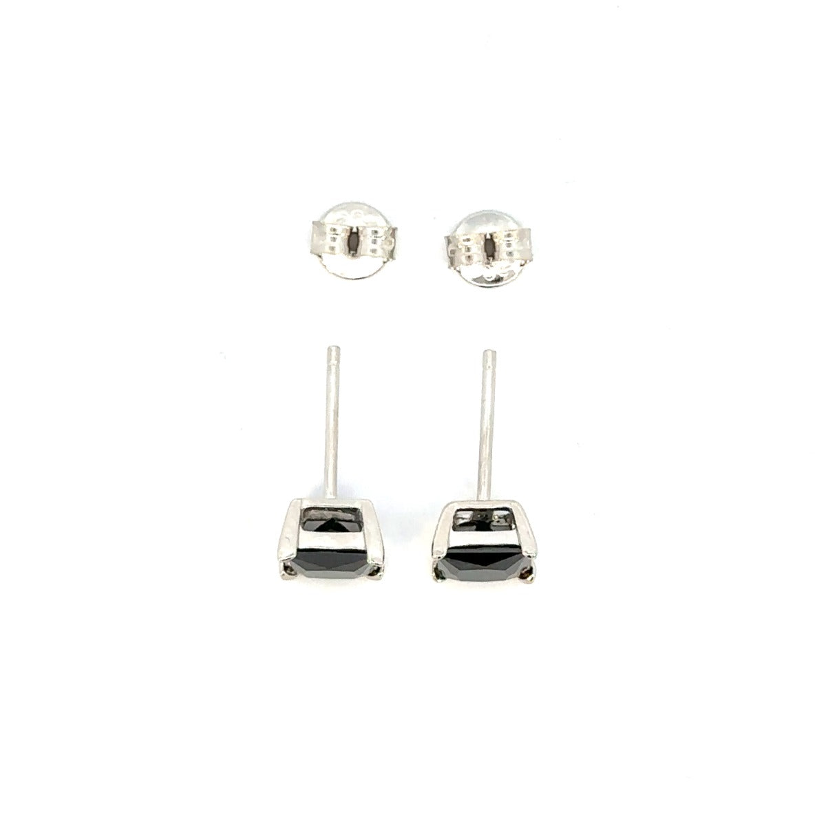 STERLING SILVER BLACK SQUARE CZ STUDS