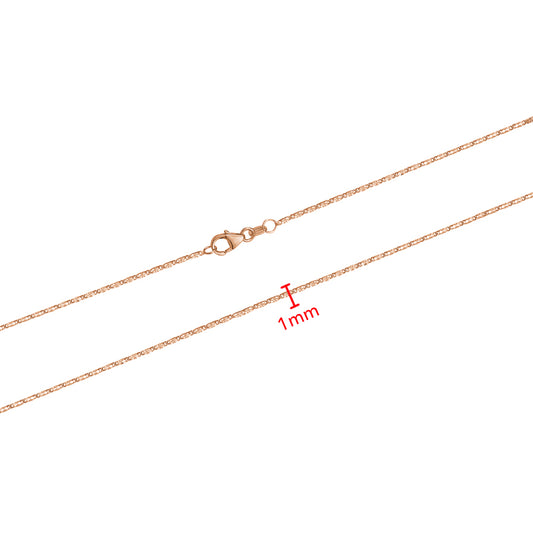 10K ROSE STAR CHAIN 1MM