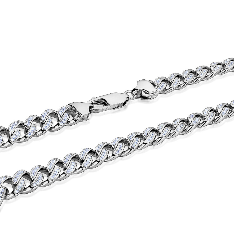 10MM Silver Rhodium CZ Miami Chains Chains