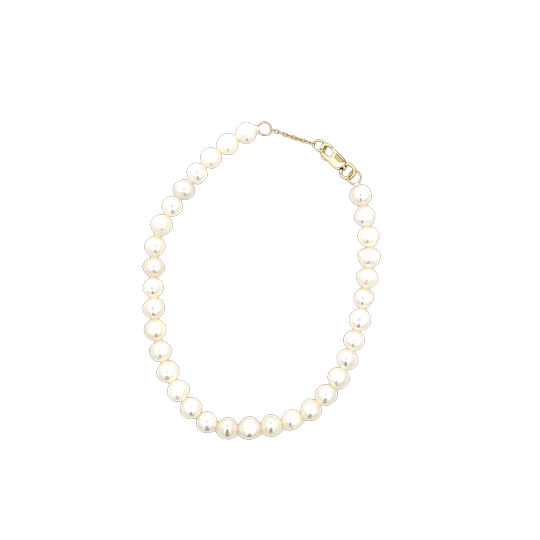 SILVER GOLD PLATED FW PEARL BRACELET TQB-2628