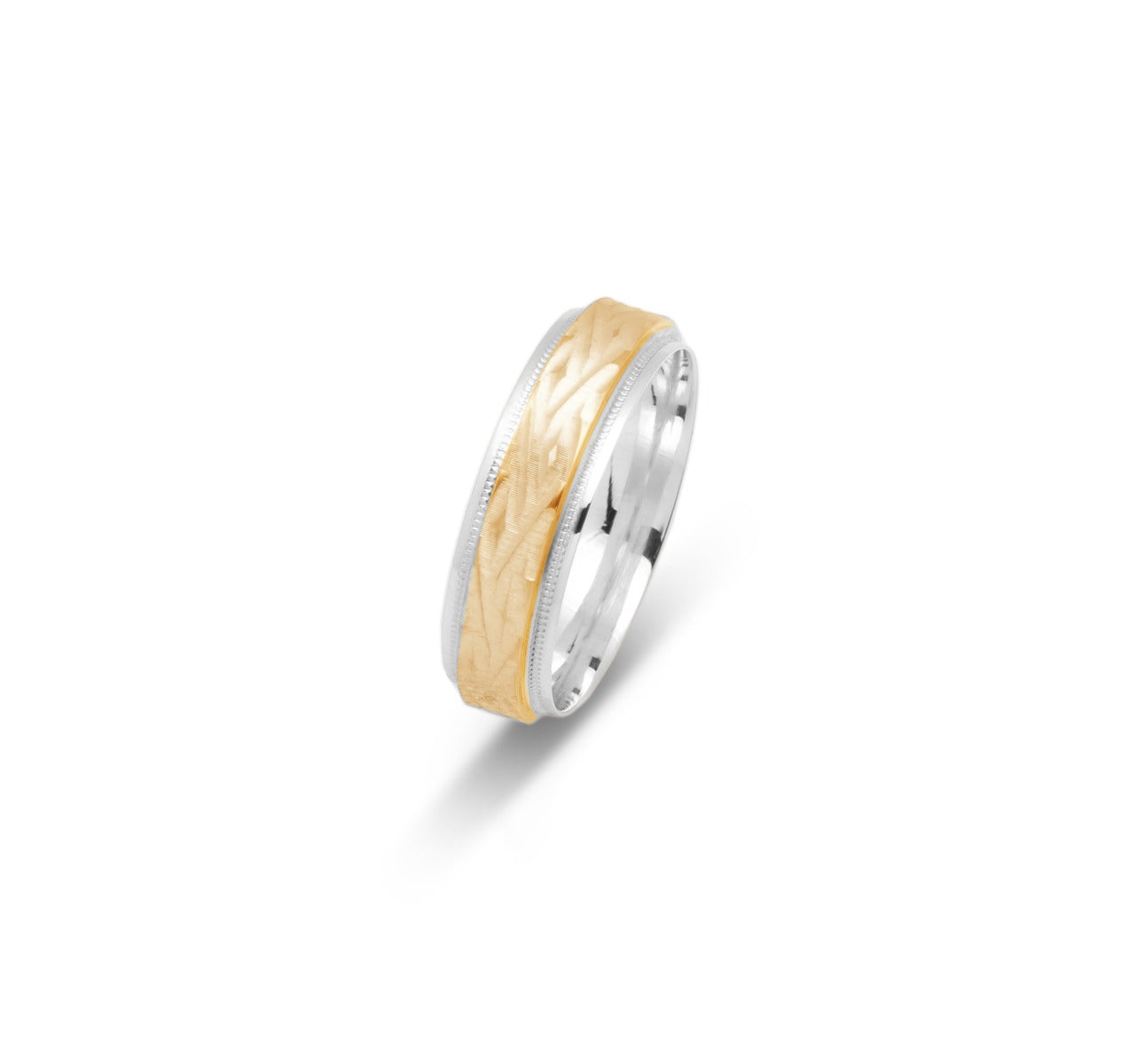 10K TWO TONE WEDDING BAND FANCY