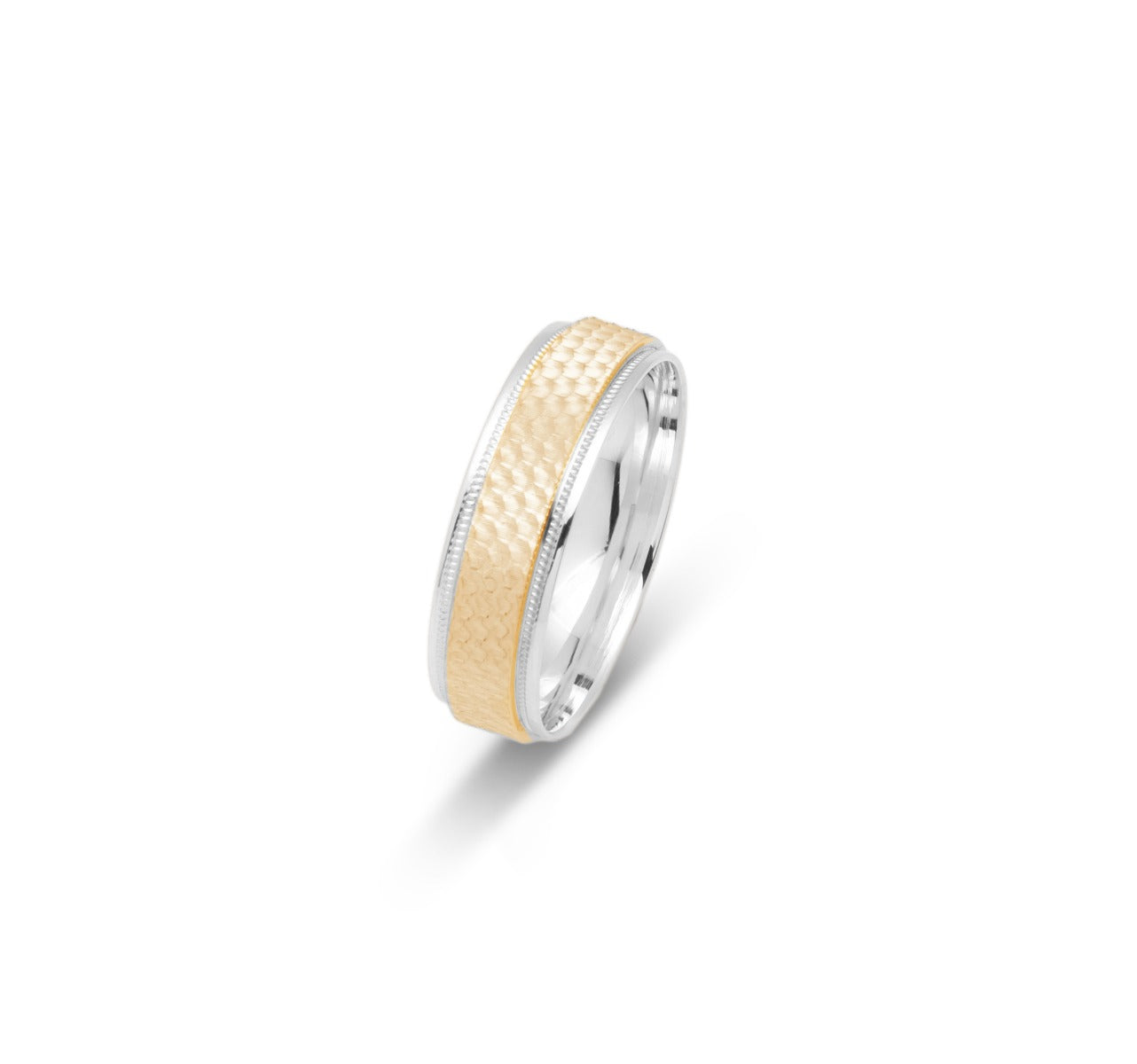 10K TWO TONE WEDDING BAND FANCY