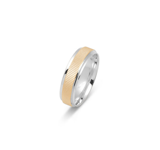 10K TWO TONE WEDDING BAND FANCY