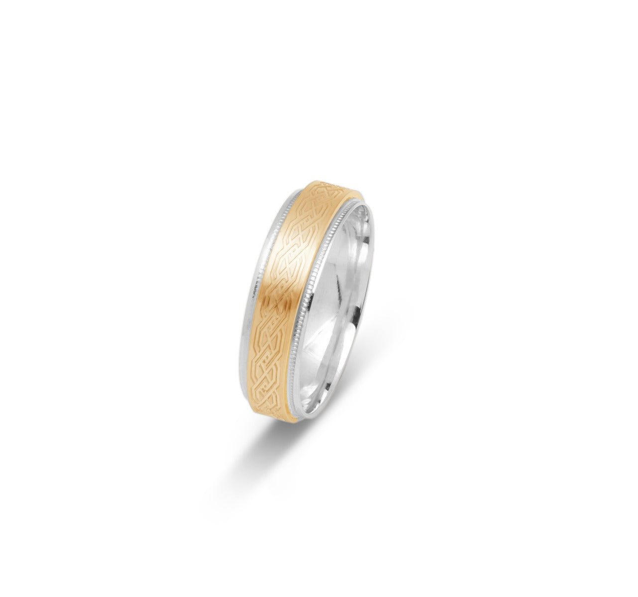 10K TWO TONE WEDDING BAND FANCY
