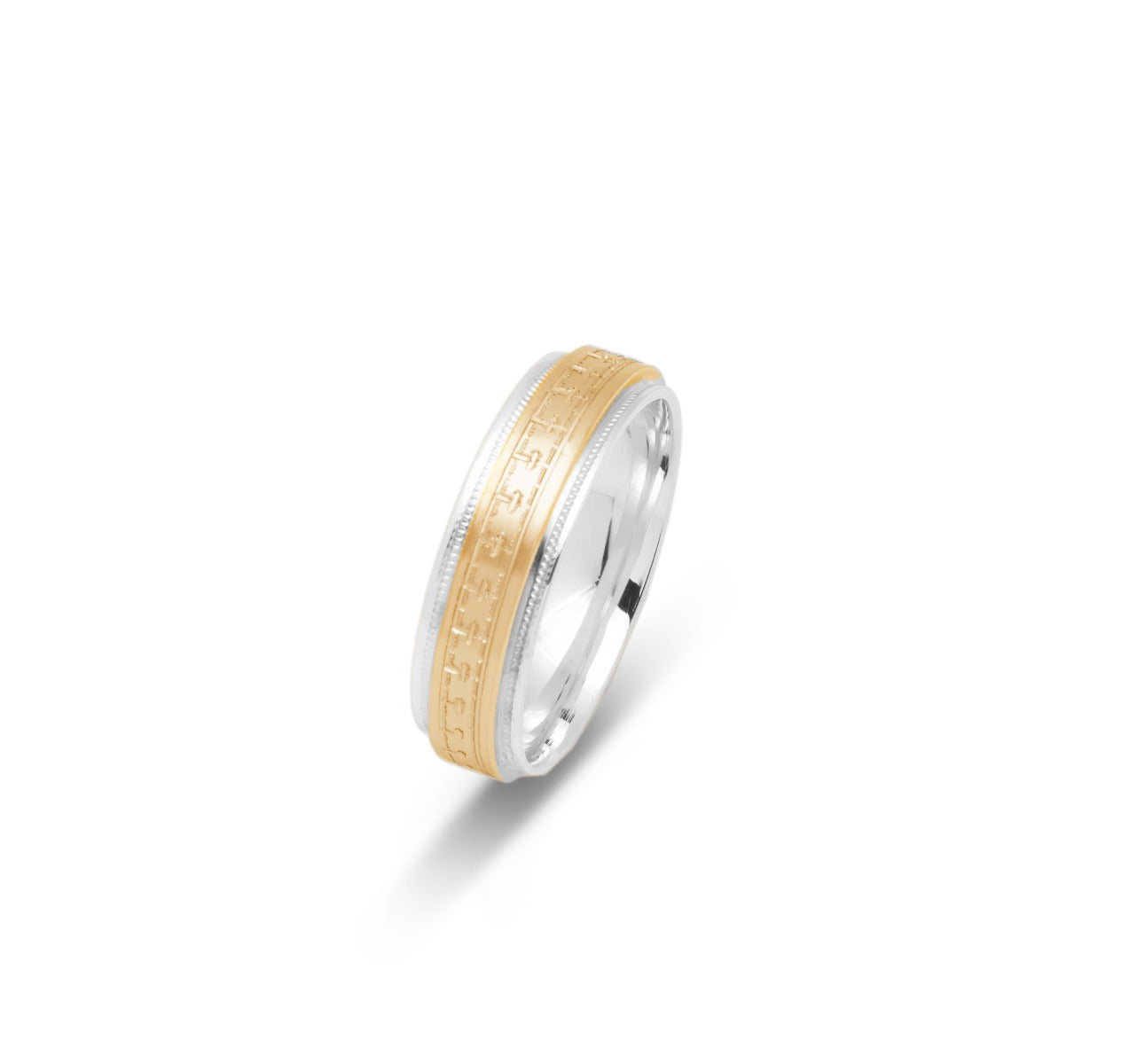 10K TWO TONE WEDDING BAND FANCY