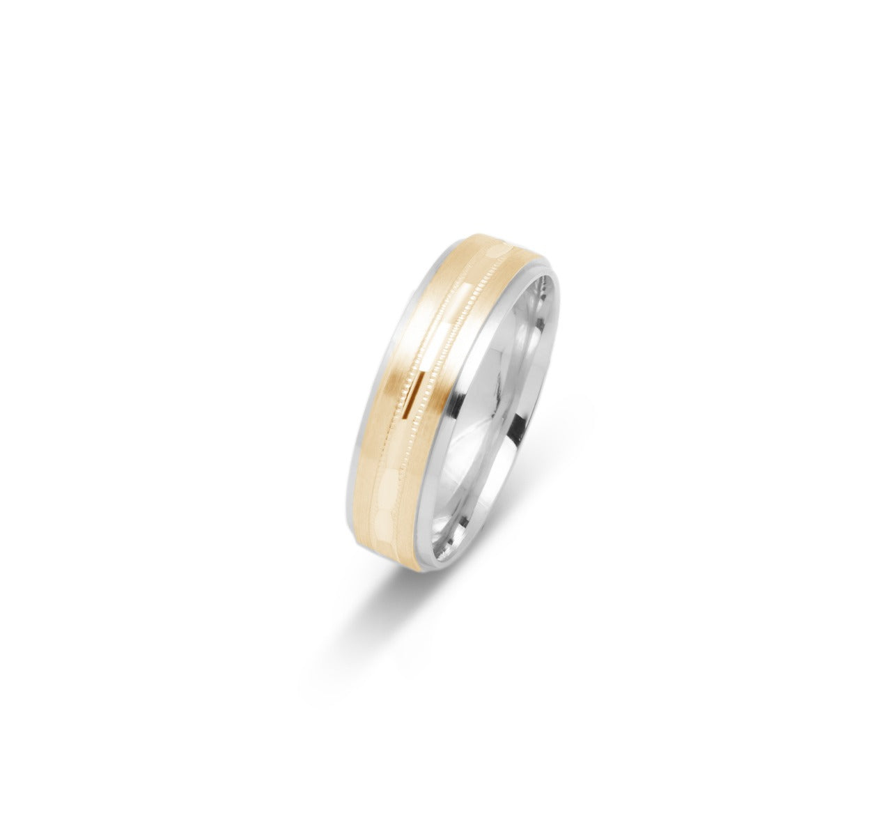 10K TWO TONE WEDDING BAND FANCY