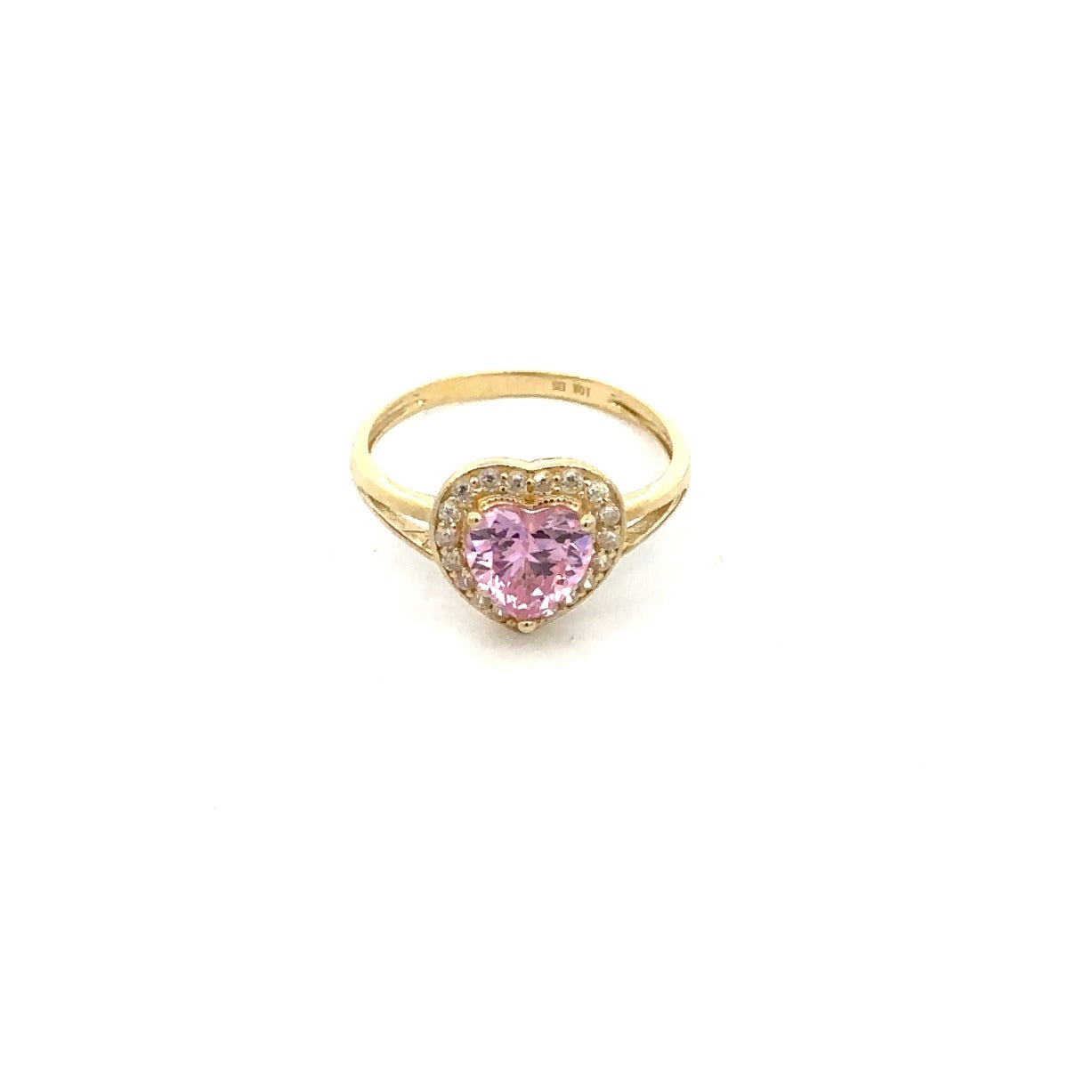 10KY PINK CZ HEART RING VUSKR-204