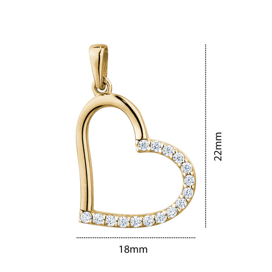 10KY SLANTED HEART CHARM