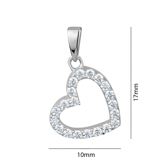 10KW CZ HEART CHARM Z-3135