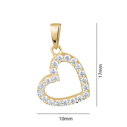 10KY CZ HEART CHARM Z-3136