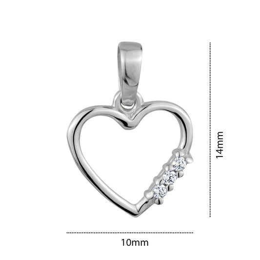 10KW CZ HEART CHARM Z-3139