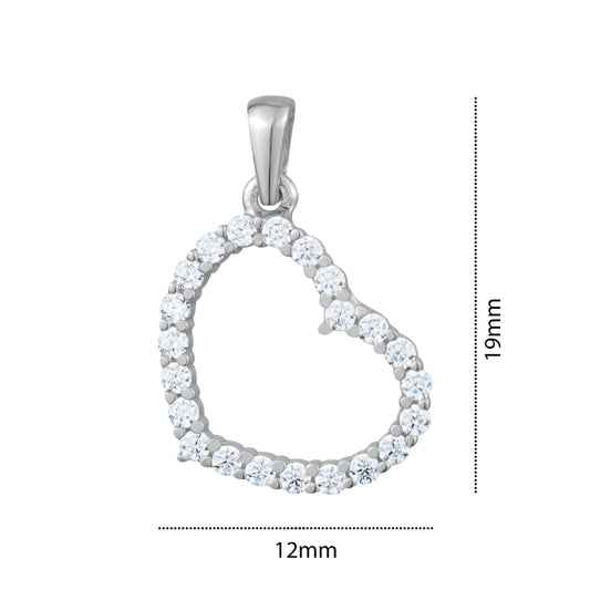 10KW CZ HEART CHARM Z-3143