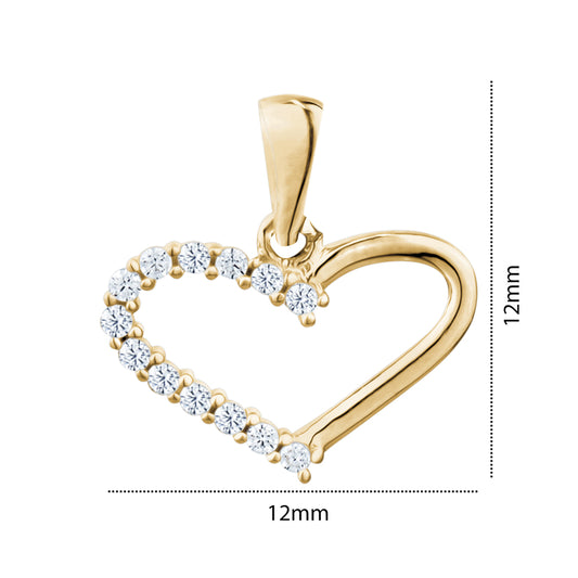 10KY SMALL CZ HEART CHARM