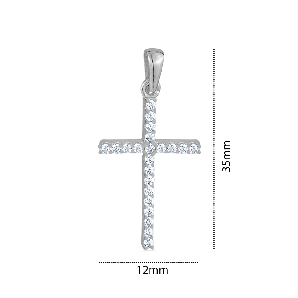 10KW CZ CROSS CHARM SMALL