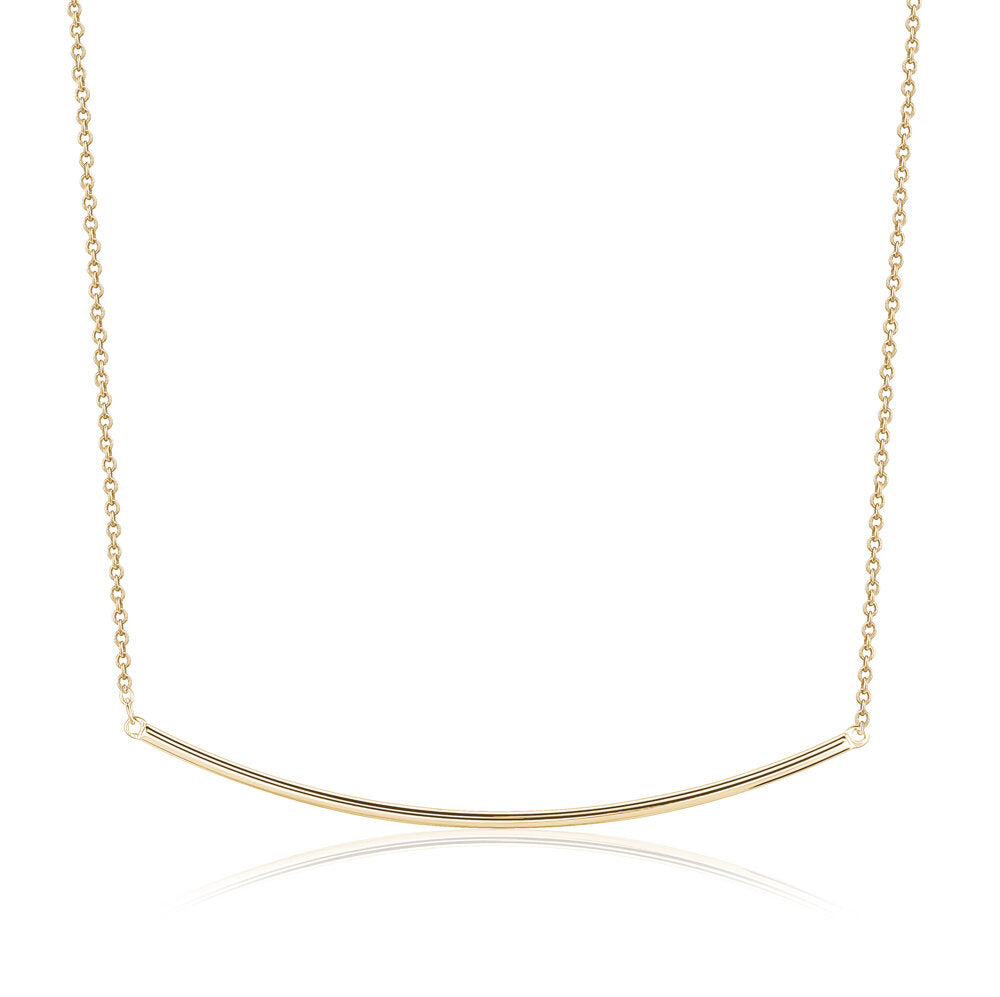 10k Yellow Gold Slanted Bar Necklaces