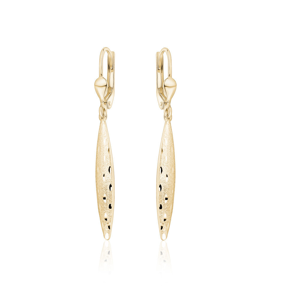 10k Yellow Gold Drop Earrings on Euro Hook