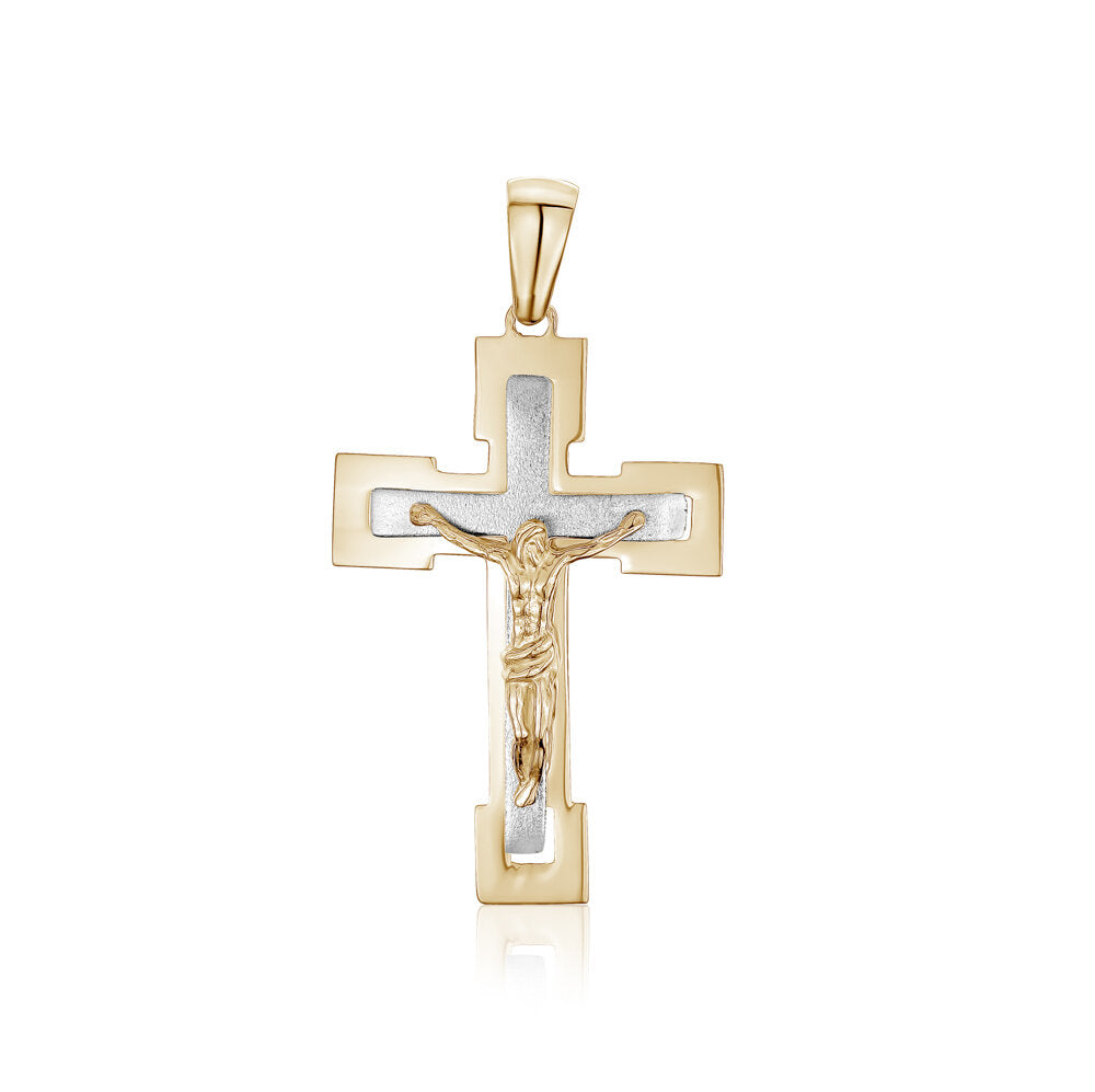 10k Two Tone Crucifix Pendants & Charms