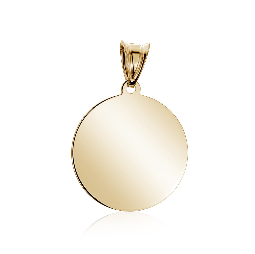 10k Yellow Gold Engravable Disc Pendants & Charms