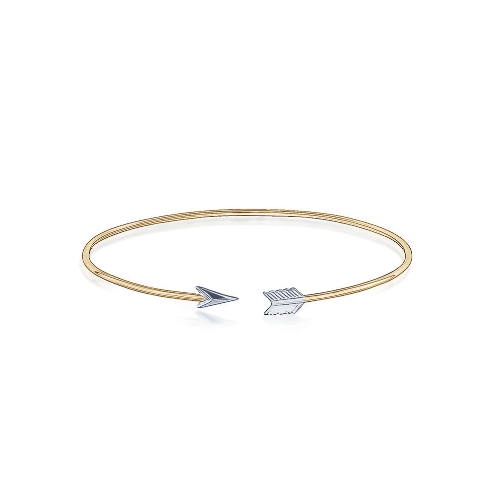 10k Two Tone Arrow Cuff Bangles