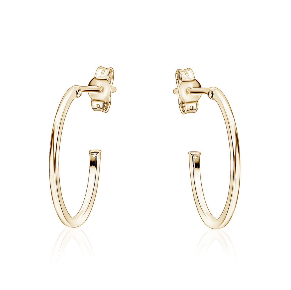 10k Yellow Gold Small Oval Hoops Studs
