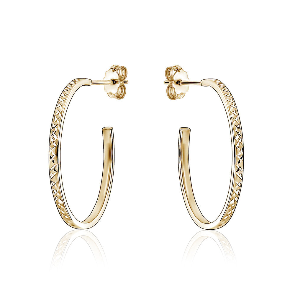 10k Yellow Gold DC Hoops Studs