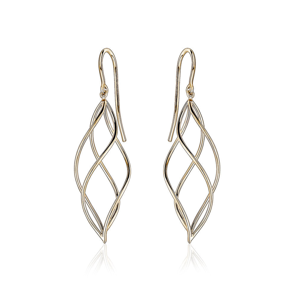 10k Yellow Gold Fancy Drop Earrings