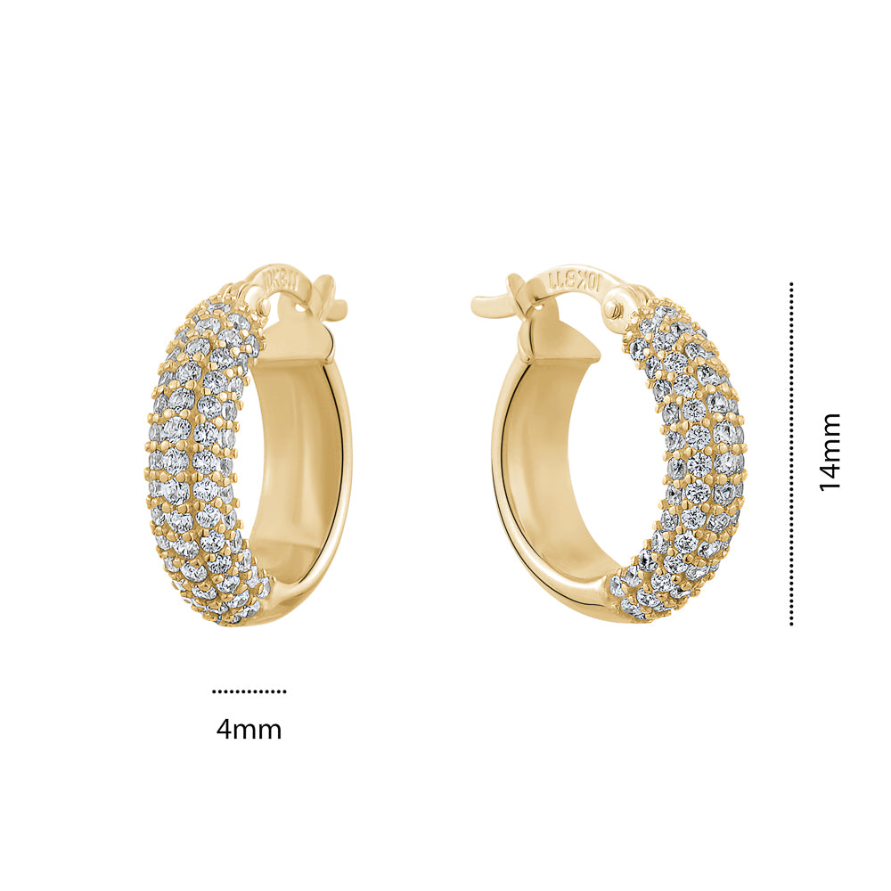 NEW!! 10KY MICRO PAVE CZ HOOPS