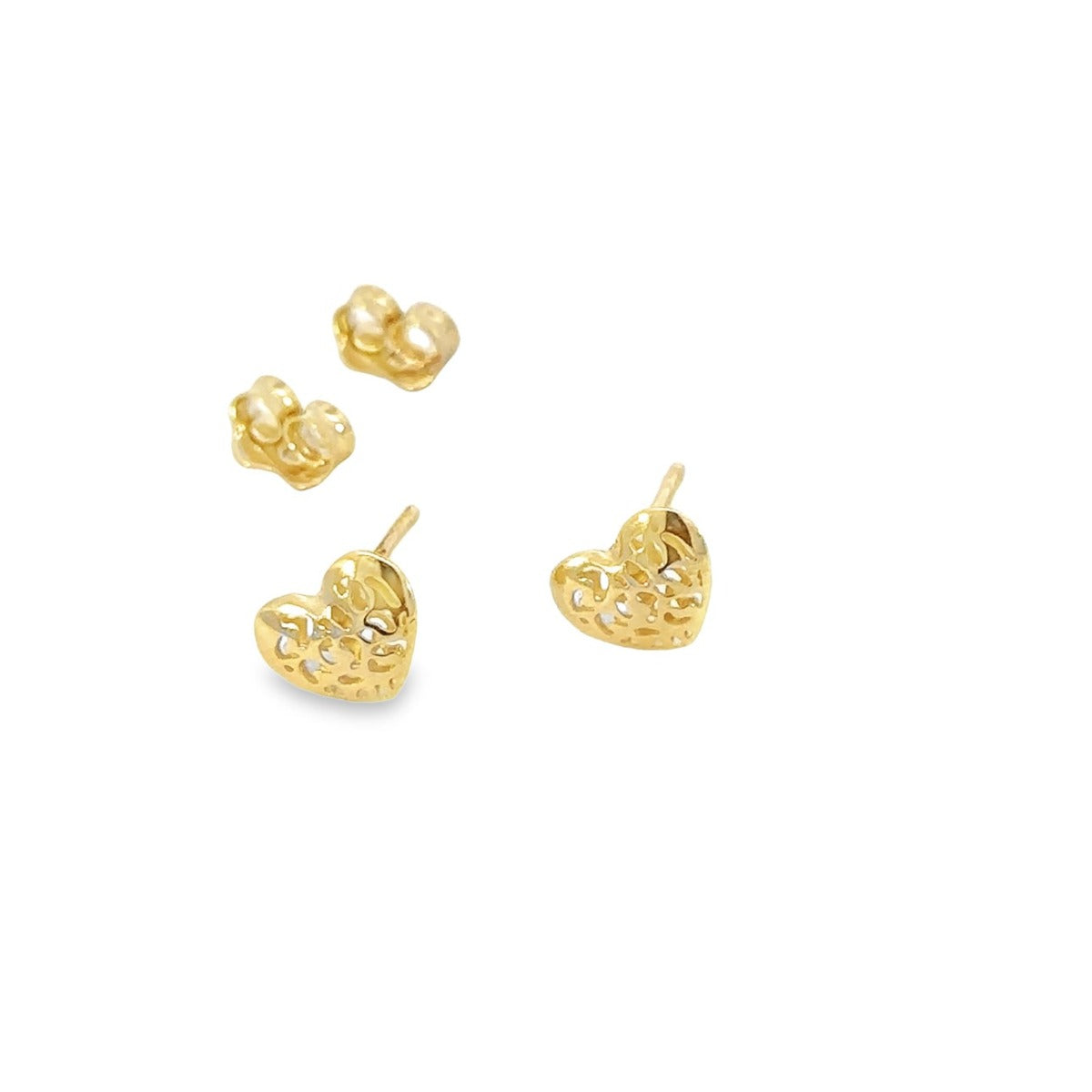 10KY 2D HEART STUDS ZA-6133
