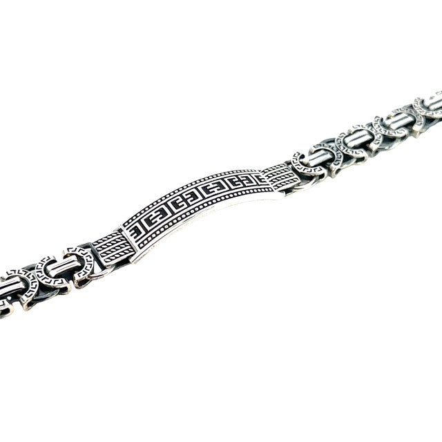 SILVER MENS OXIDIZED BRACELET ZS-4610