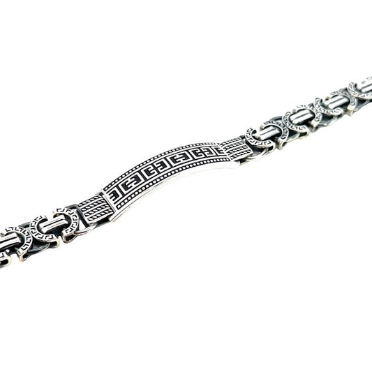 SILVER MENS OXIDIZED BRACELET ZS-4610