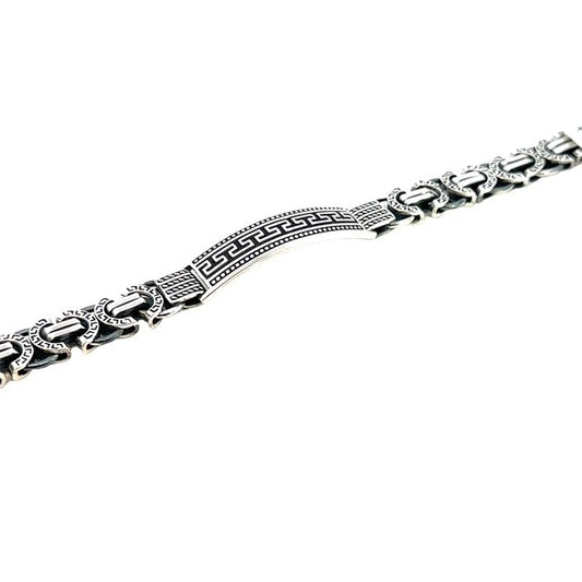 SILVER MENS OXIDIZED BRACELET ZS-4613