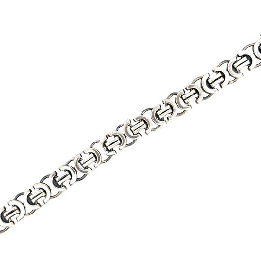 SILVER OXIDIZED MENS BRACELET ZS-4615