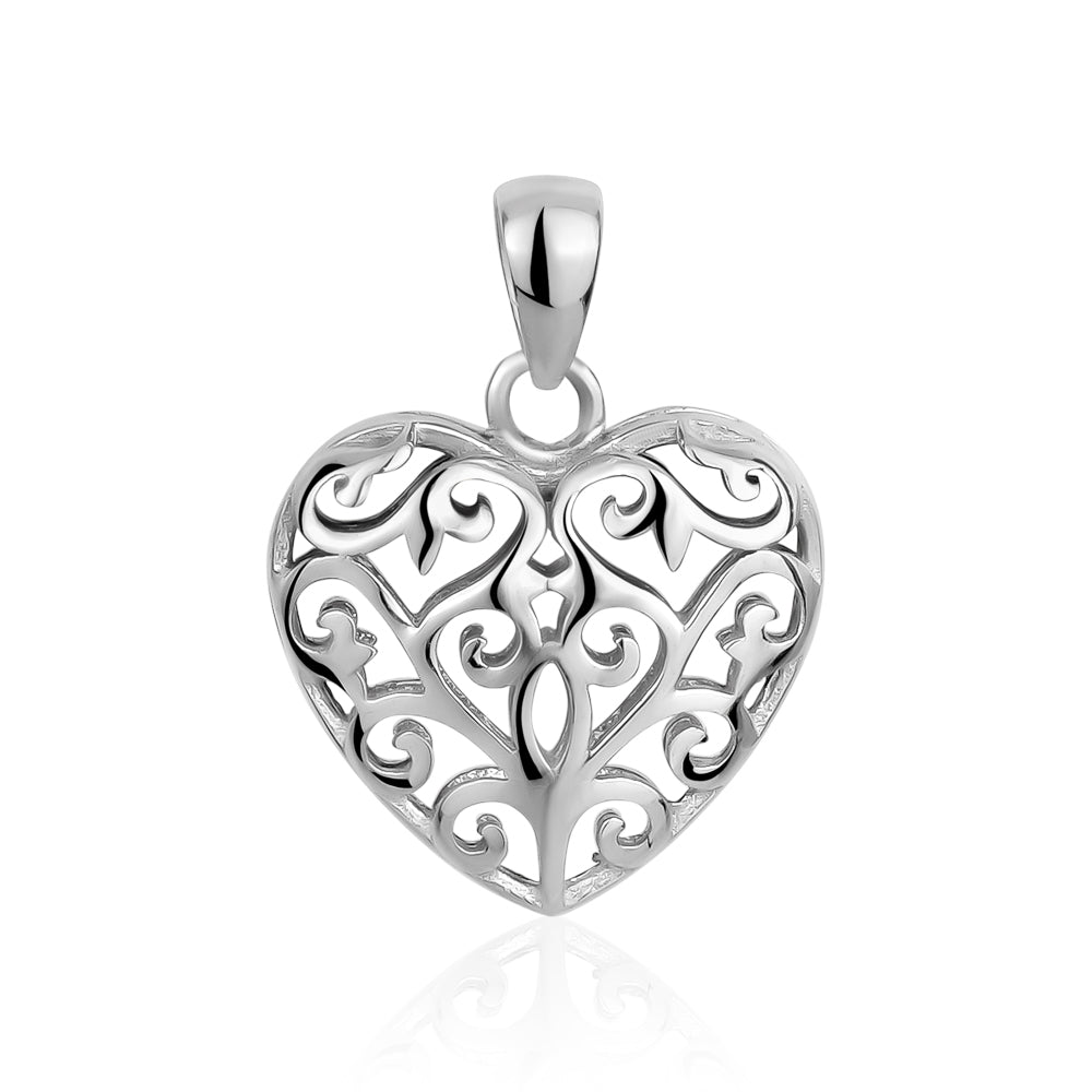 STERLING SILVER 2D HEART ZS-4739
