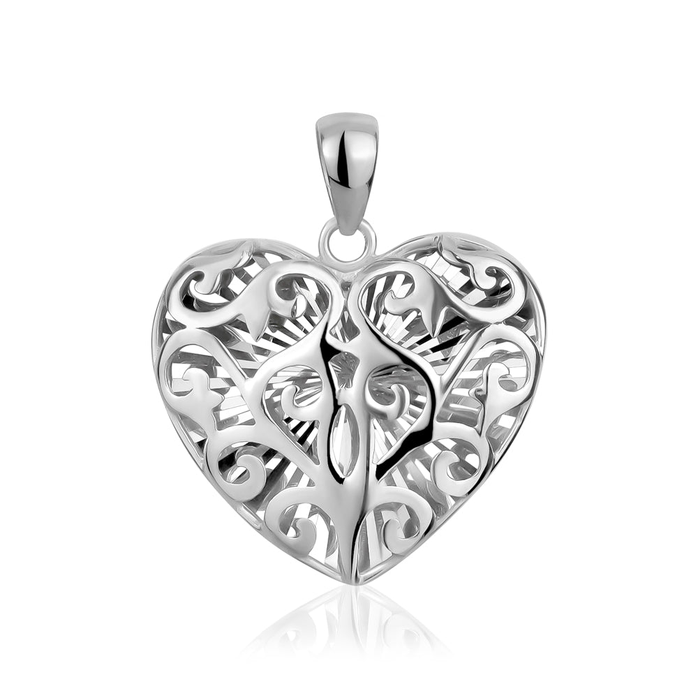 STERLING SILVER 2D HEART ZS-4740